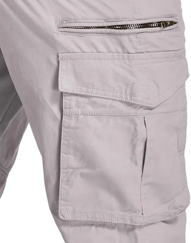 Miniatura 5 de Pantalones cargo clásicos de algodón casual para hombre con 7 bolsillos