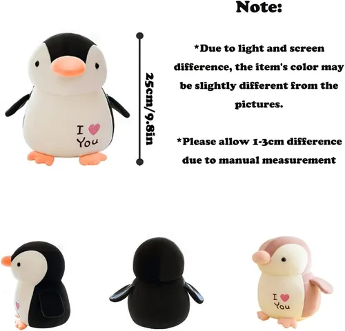 Miniatura 5 de Peluche de pingüino de 9.8 pulgadas, lindo pingüino de peluche para niños