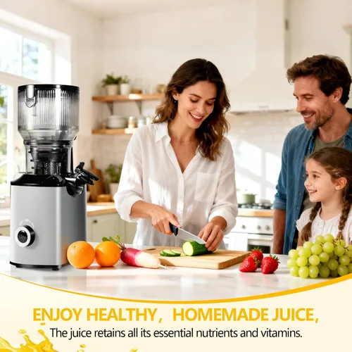 Miniatura 6 de Máquina fría del Juicer de la prensa 5,4" de ancho de la máquina del extractor del jugo de la tolva de la alimentación alto rendimiento del jugo