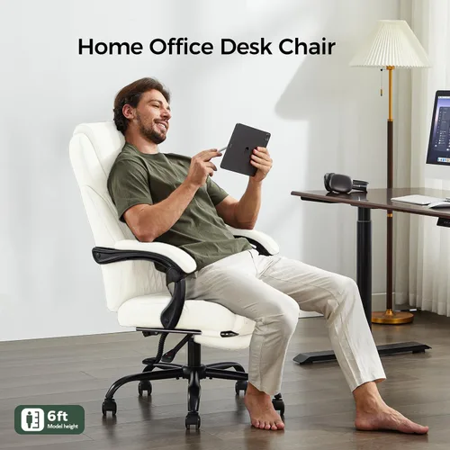 Miniatura 5 de amseatec Silla de oficina, silla de oficina grande y alta con reposapiés, silla ergonómica, sillas de escritorio de oficina en casa, silla
