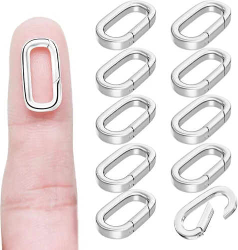 Miniatura 13 de OHINGLT 10 piezas de cierres de colgante con clip mosquetón – cierre y cierres de collar de oro de 18K, conector de encanto de pulsera para mujeres
