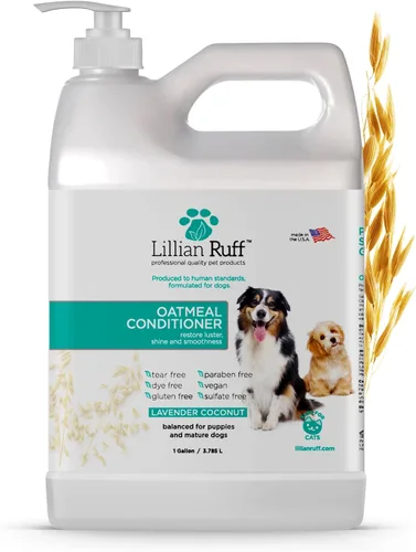 Miniatura 6 de Lillian Ruff PRO Formula - Acondicionador de avena para perros, alivio nutritivo y calmante para alergias y pieles sensibles, desenreda, suaviza