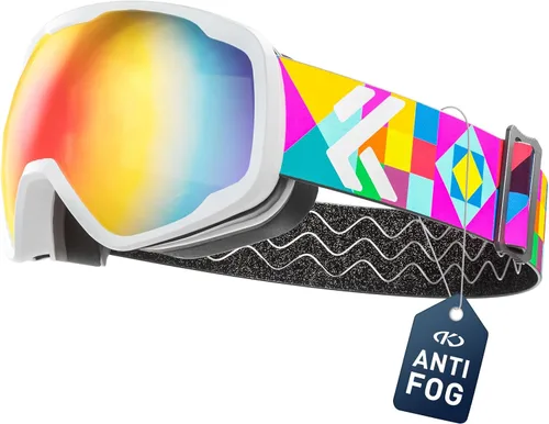 Miniatura 7 de KAPVOE Kids Ski Goggles Boys Girls Snowboard Glasses Snow Sports for Children Age 4-12, Anti Fog, UV Protection, K723