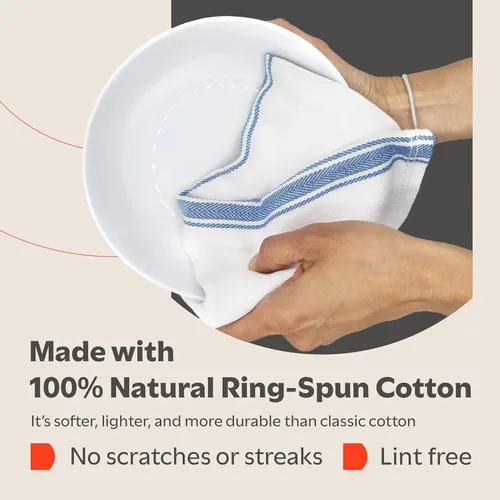 Miniatura 3 de Zeppoli - Trapos clásicos de cocina, de 100% algodón, para cocina o limpieza, reusables, súper absorbentes, lavables a máquina, paquete a granel