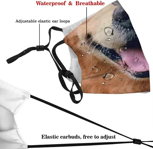 Miniatura 4 de goincrond Divertida máscara facial de animal de vaca con 2 filtros reutilizable ajustable para hombres mujeres y adultos