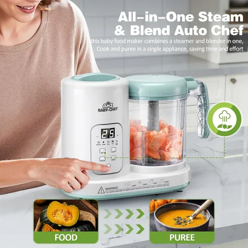 Miniatura 3 de Baby Food Maker Pro Steamer Blender: Mezcla de vapor automática 4 en 1 y máquina de puré con autolimpieza para preparar comidas saludables