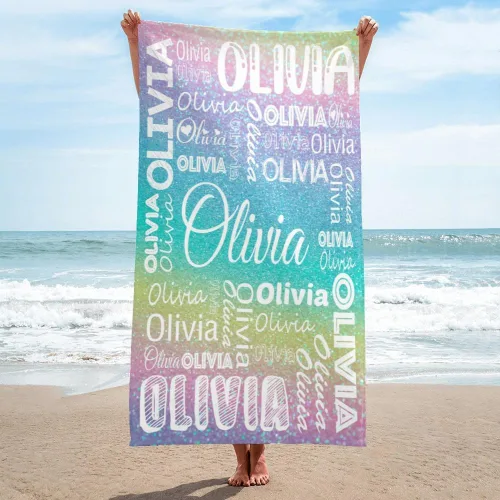 Miniatura 8 de Dr.TOUGH Toallas de playa personalizadas para adultos y niños, toallas de piscina personalizadas con nombre, toallas de playa de microfibra
