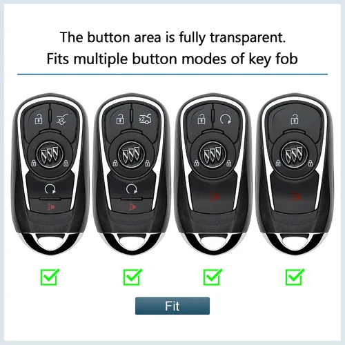 Miniatura 5 de Funda para Llavero de Buick Funda para Llavero de Coche Protector de Llave Estuche para Llavero Soporte para Cadena de Llaves Accesorios Plateado
