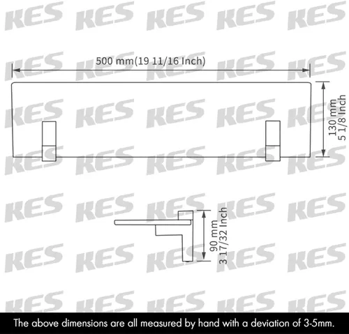 Miniatura 3 de KES BGS3201 BGS3201 - Estante de vidrio templado, 20 pulgadas, vidrio rectangular de 0.315 in de grosor, montaje en pared, cromo pulido, BGS3201