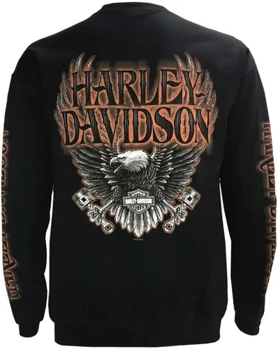 Miniatura 2 de Harley-Davidson Sudadera con forro polar Eagle Piston para hombre, color negro 30299948