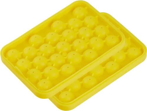 Miniatura 7 de Bandeja redonda para cubitos de hielo, paquete de 2 unidades, silicona libre de BPA, flexible, de fácil liberación, 1.1 pulgadas x 50 moldes