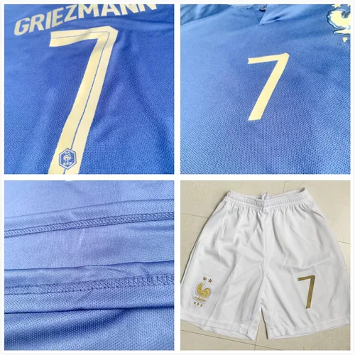 Miniatura 3 de Camiseta de fútbol para niños, camiseta de fútbol FR, corta para jóvenes, uniformes para fanáticos de niños grandes y jóvenes