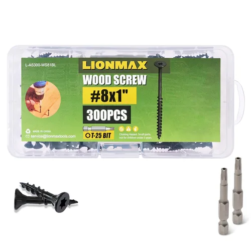 Miniatura 18 de LIONMAX Tornillos para madera de 1 pulgada, tornillos de cubierta #8 x 1, 1000 unidades, resistentes a la corrosión, revestimiento epoxi, tornillo