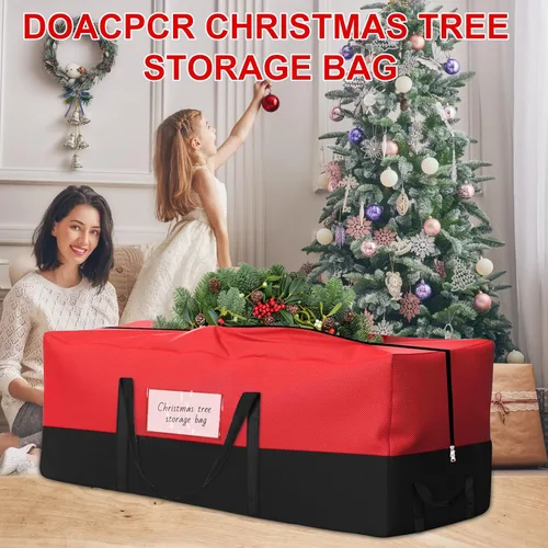 Miniatura 7 de Bolsa de almacenamiento para árbol de Navidad, se adapta a árboles artificiales de hasta 8 pies de alto, bolsa de árbol Oxford 600D resistente