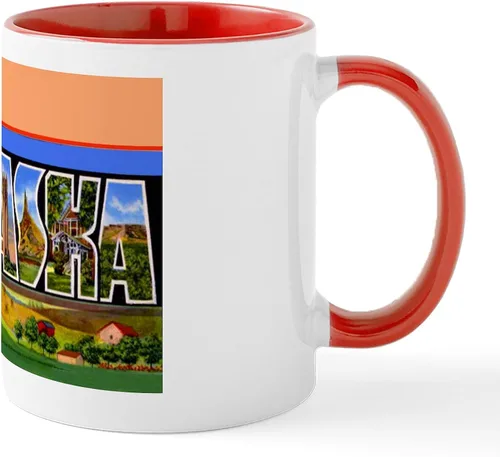 Miniatura 77 de CafePress I Love Nebraska Taza de café de cerámica de 11 oz (11.0 fl oz)