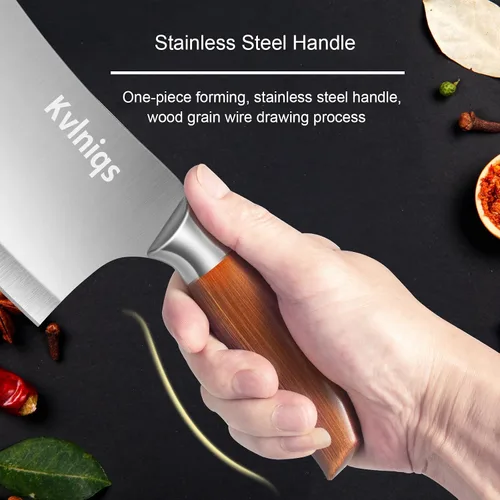 Miniatura 4 de Cuchillo de carnicero de 7 pulgadas, cuchilla para carne, cortador de huesos resistente, cuchillo de chef de cocina multiusos para cortar huesos