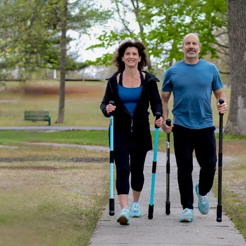 Miniatura 3 de Weighted Walking Sticks for Seniors, Women & Men – 1.2lb Each Ergonomic Hiking Poles for Balance, Posture & Stability – Durable Trekking Poles for