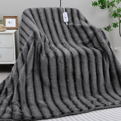Miniatura 11 de Manta Térmica Eléctrica - 50"x60" Manta Eléctrica de Piel Sintética Suave y Gruesa para Sofá con 5 Niveles de Calor y Apagado Automático a las 4
