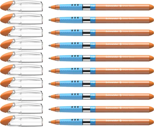Miniatura 16 de Schneider Slider Basic XB (Extra Broad) - Bolígrafo de punta redonda, 1.4 mm, barril transparente, colores de tinta surtidos, paquete de 8