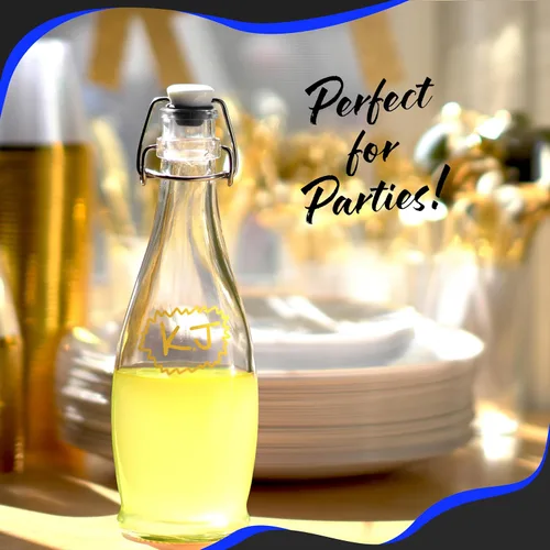 Miniatura 7 de Nevlers Botellas de vidrio con tapa hermética de 17 onzas con tapa hermética, kit de embotellado, botella de vidrio abatible con tapón, embudo