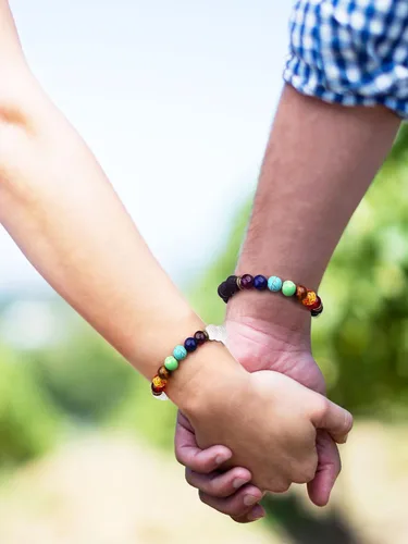 Miniatura 7 de 4 pulseras de chakras pulseras de aceite esencial para niños y hombres pulseras de piedra de lava cuentas de chakras pulseras de aromaterapia piedra