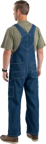 Miniatura 6 de Berna Overol para hombres de denim desgastado con pechera sin forro