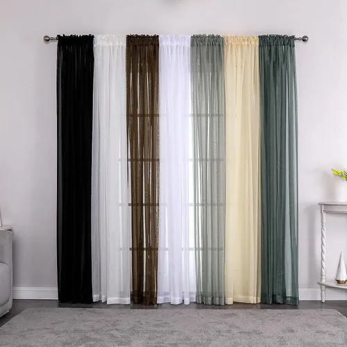 Miniatura 6 de JUSPURBET 2 cortinas traslúcidas para ventana, panel de cortina semitransparente sólido de lujo para sala de estar, dormitorio al aire libre, 59 x
