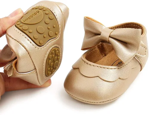 Miniatura 3 de LAFEGEN Zapatos planos Mary Jane para bebés y niñas con Bownot, suela suave, suela suave, piel sintética, recién nacidos, para primeros pasos