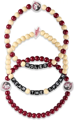 Miniatura 19 de FOCO NCAA unisex-adulto Paquete de 3 Pulseras de la Amistad con Cuentas con Logotipo de Equipo Universitario de la NCAA Oficialmente Licenciadas
