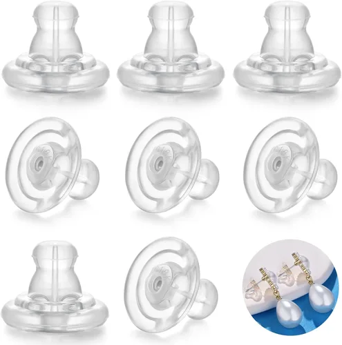 Miniatura 13 de Moconar - Parte trasera de aretes de silicona de oro de 18 quilates para tachuelas/orejas caídas, aretes pesados, no irritan, hipoalergénicos