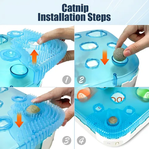 Miniatura 8 de Migipaws Juguete Interactivo 7 en 1 para Gatos Activado por Movimiento Conjunto de Juego para Interiores con Pelota de Gato de Rebote Automático