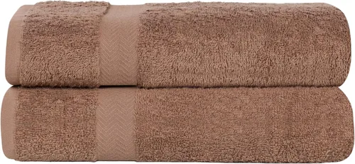 Superior Juego de toallas de baño de algodón de 2 piezas, toallas grandes para cuerpo, secado rápido, artículos esenciales de baño, baño de Latte