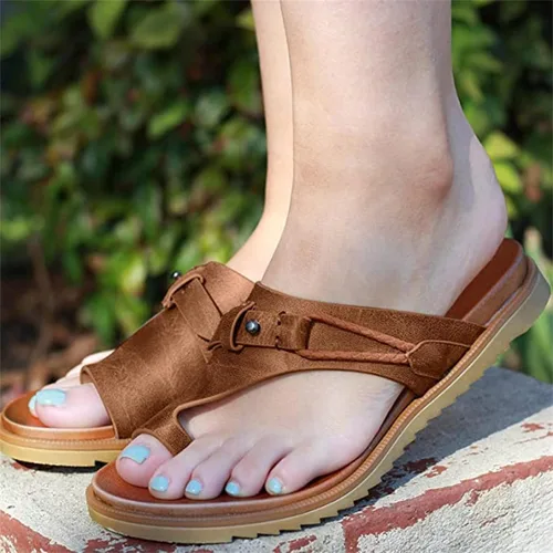 Miniatura 113 de Ladmiple Sandalias ortopédicas florales de moda 2023 con soporte de arco, zapatillas romanas casuales con puntera abierta