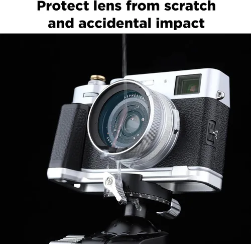 Miniatura 7 de Haoge LUV-X54B - Parasol de lente de metal con protección UV MC, filtro de lente ultravioleta multicapa para cámara Fujifilm X100VI Fuji X100V, Negro