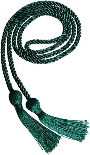 Cordón de honor de graduación de un solo color, 15 colores disponibles, Verde esmeralda