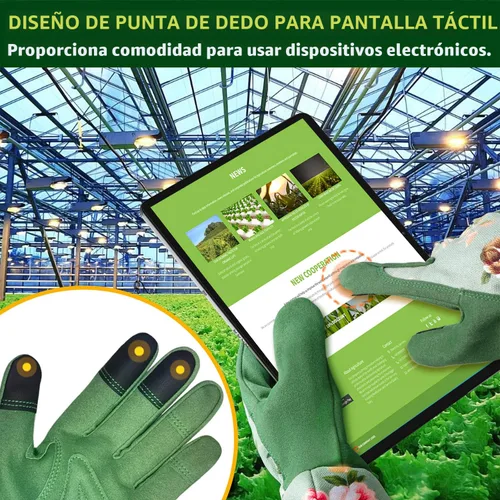 Miniatura 7 de WANCHI Guantes de jardinería, duraderos y cómodos guantes largos de jardín para mujer, para trabajos de jardinería y trabajo en el patio, guantes
