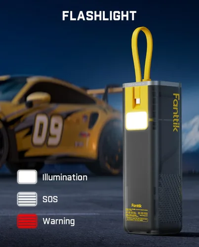 Miniatura 6 de Fanttik X9 APEX - Compresor de aire portátil para neumáticos de automóvil, inflado rápido de 35 segundos, inflador de neumáticos inalámbrico de 150