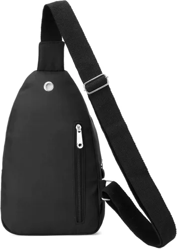 Miniatura 4 de Banelu Pequeña mochila bandolera bandolera para mujeres y hombres, bolsa pequeña bandolera bandolera bolsa cruzada riñoneras bandoleras - negro