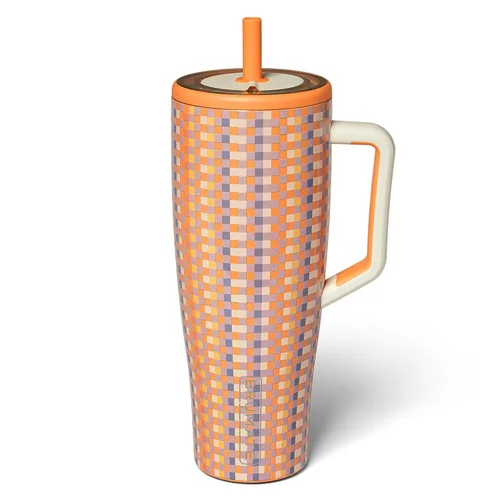 Miniatura 45 de BrüMate Era Vaso térmico con asa y pajilla, 40 onzas, 100% a prueba de fugas, con tapa, hecho de acero inoxidable, base apta para portavasos, moca