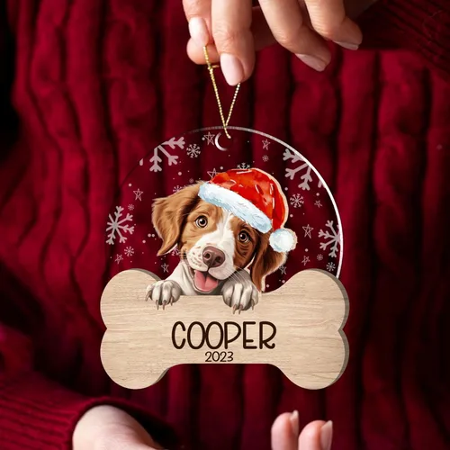 Miniatura 118 de Nazenti American Pit Bull Terrier Adorno de Navidad, adorno de perro fotográfico, adorno de perro personalizado, adornos de fotos de madera