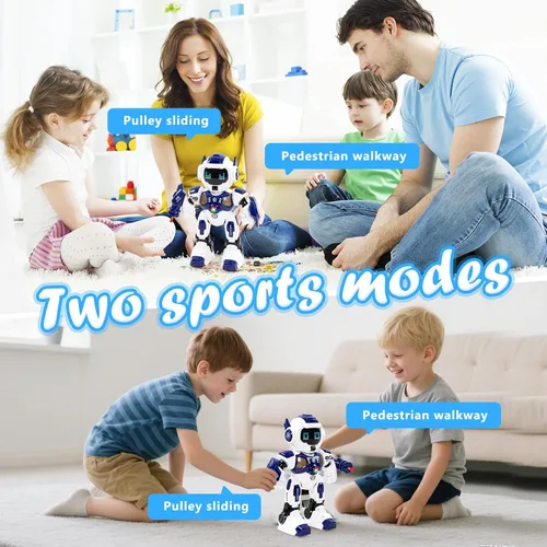 Miniatura 4 de Robot de juguete RC para niños de 3, 4, 5, 6, 7, 8, robot programable inteligente con detección de gestos, robot de control remoto para niños