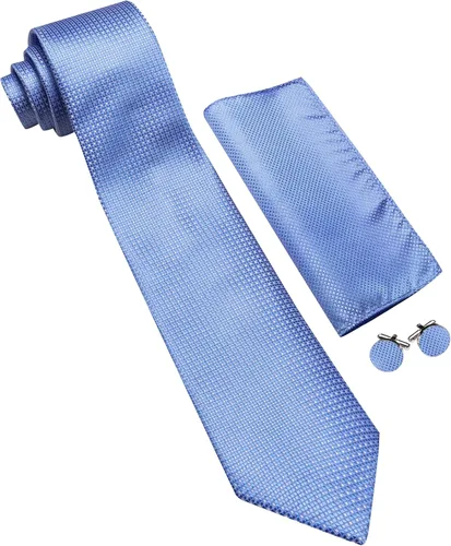 Miniatura 39 de Barry.Wang Corbatas de seda para hombre, diseño de lunares, gemelos cuadrados de bolsillo, gemelos para negocios, boda
