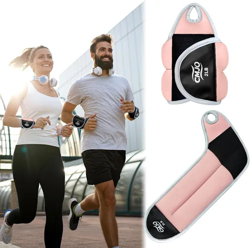 Miniatura 9 de Pesas de muñeca, bandas de brazo pesadas con presillas para el pulgar, pesas de brazo de entrenamiento de fuerza de 1/2/4 libras para caminar