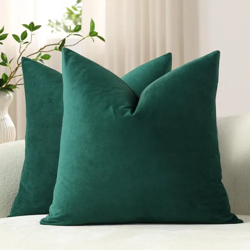 Miniatura 18 de Dezene - 2 fundas decorativas de terciopelo para almohada Hielo de vainilla