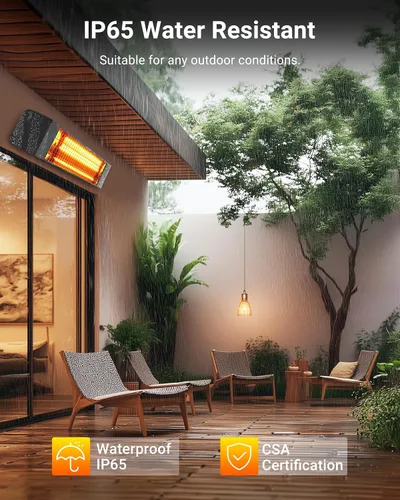 Miniatura 8 de Pasapair - Calentador eléctrico de patio - Calentador inteligente infrarrojo para interiores con temporizador de 24H y control por APP - Calentador