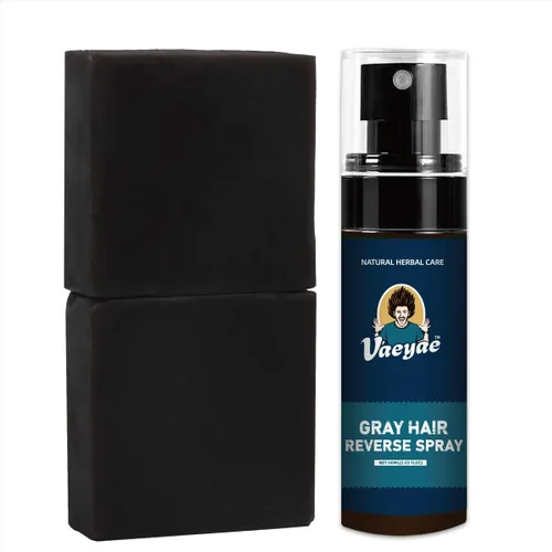 Miniatura 8 de Spray inverso para cabello gris natural + 2 unidades de champú y acondicionador negro barra 2 en 1, cubierta de jabón para hombres y mujeres