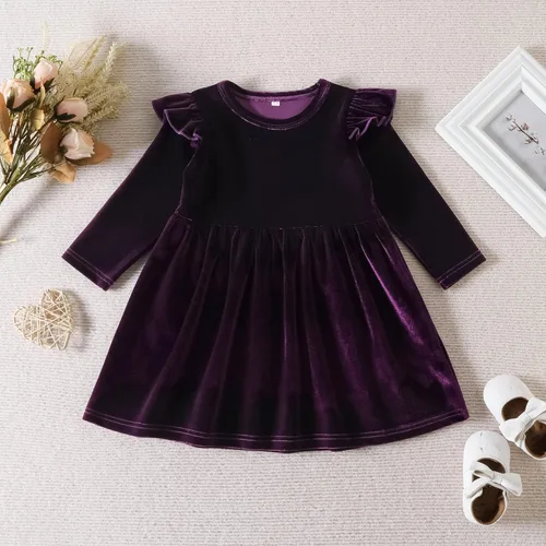Miniatura 155 de IDOPIP Vestido tutú de terciopelo para niñas pequeñas, vestido de manga larga para princesa, Navidad, cumpleaños, fiesta, boda, vestidos de otoño e