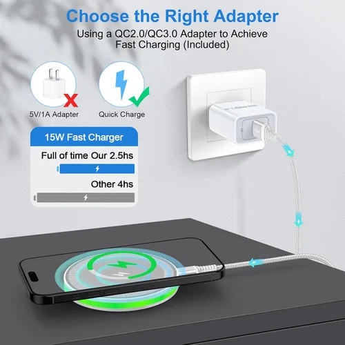 Miniatura 2 de Cargador inalámbrico para iPhone 17 16 Pro Max, almohadilla de carga rápida para iPhone 16e/17 Pro/Air/17/16/16 Plus/16 Pro/15/15 Pro Max/15 Plus/15