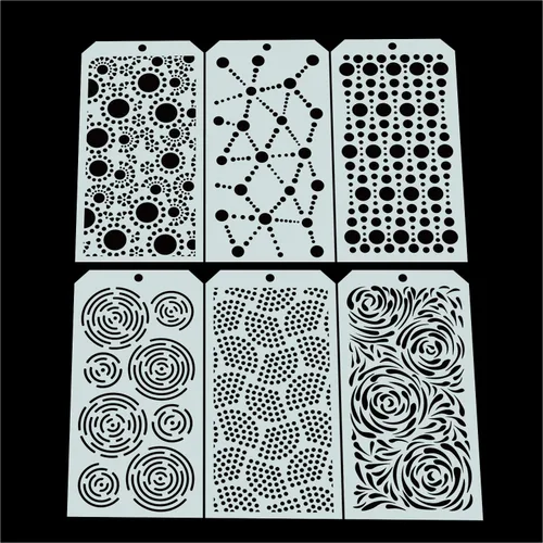Miniatura 4 de 6 plantillas decorativas para bricolaje, plantillas geométricas reutilizables para pintura, plantillas de dibujo artístico, plantillas de cara