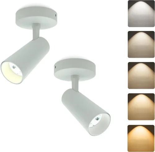 Miniatura 17 de Foco de techo LED 5CCT 2700K/3000K/3500K/4000K/6000K seleccionable regulable, foco de luz empotrada ajustable para interiores, 12 W, CRI 90+